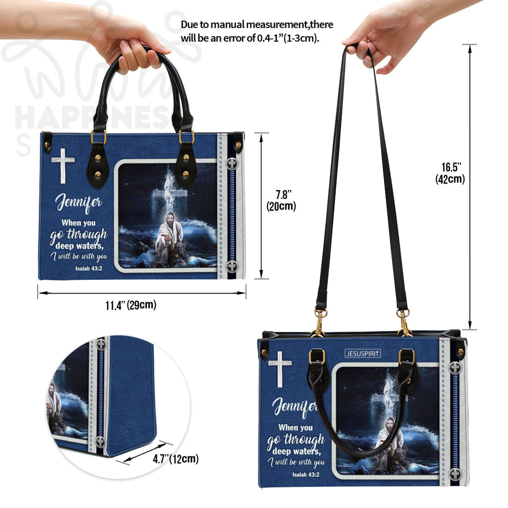 Personalized 'I Will Be With You' Leather Handbag