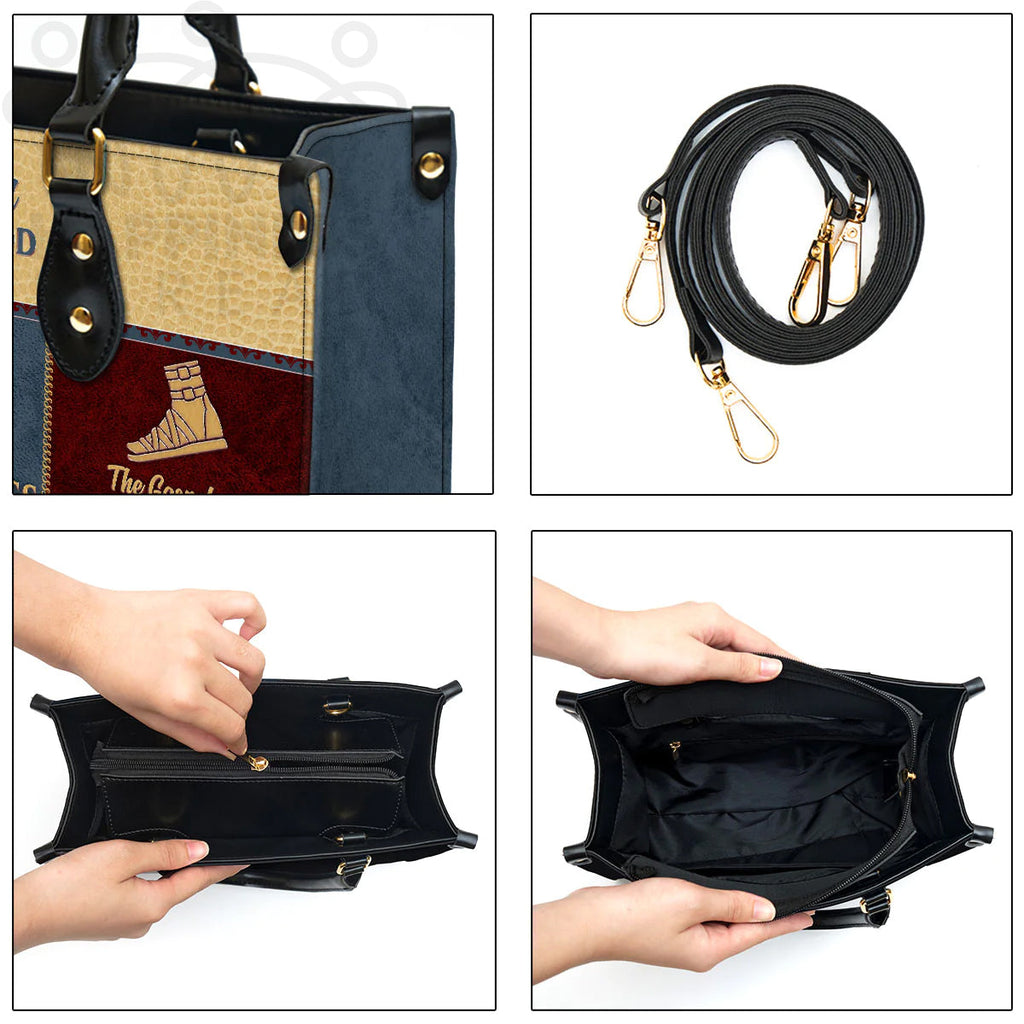 Personalized Gospel of Peace Leather Tote Bag