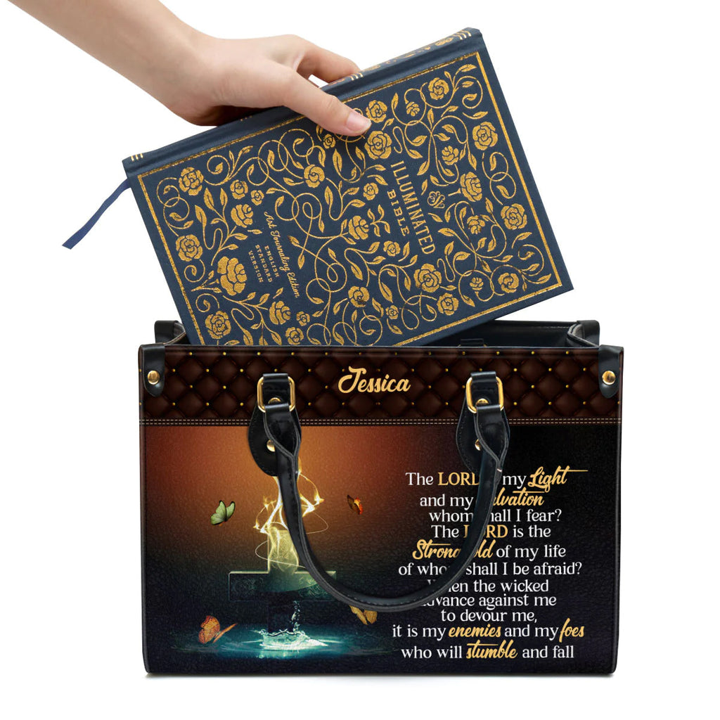 The Lord Is My Light Personalized Leather Tote