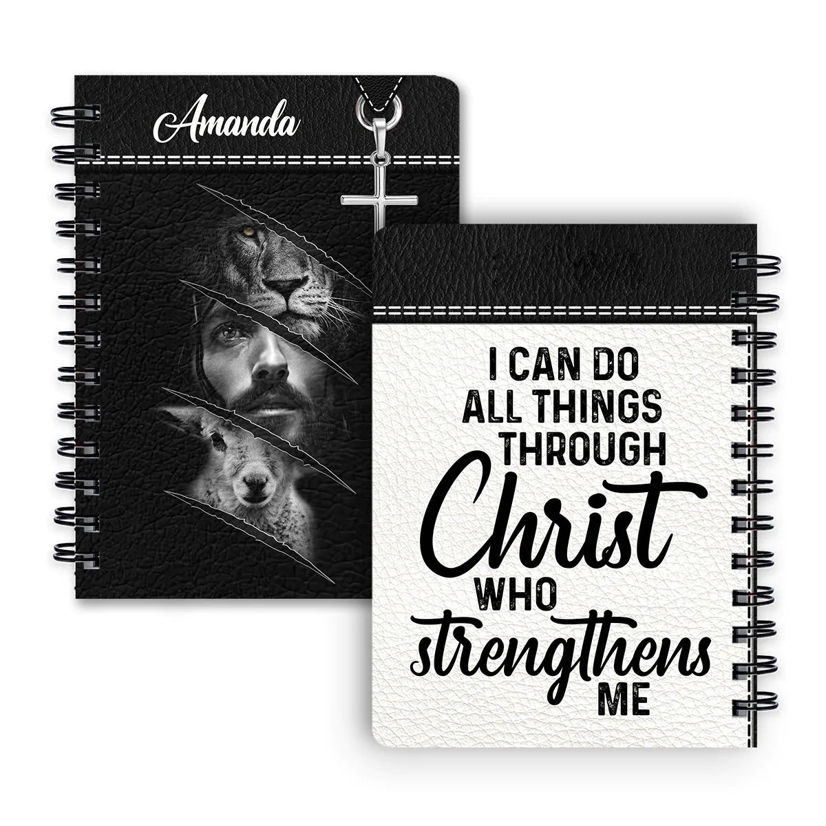 Personalized "I Can Do All Things" Spiral Journal