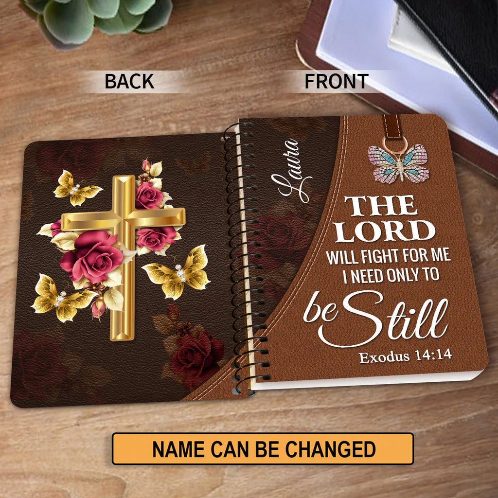Personalized "The Lord Will Fight For Me" Spiral Journal