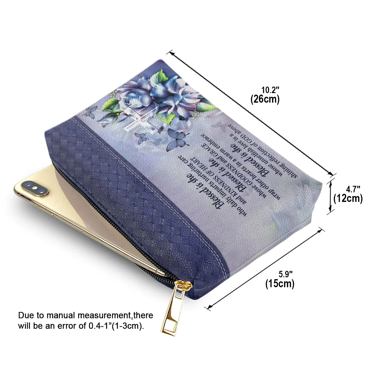 Blessed Is She Personalized Cosmetic Bag