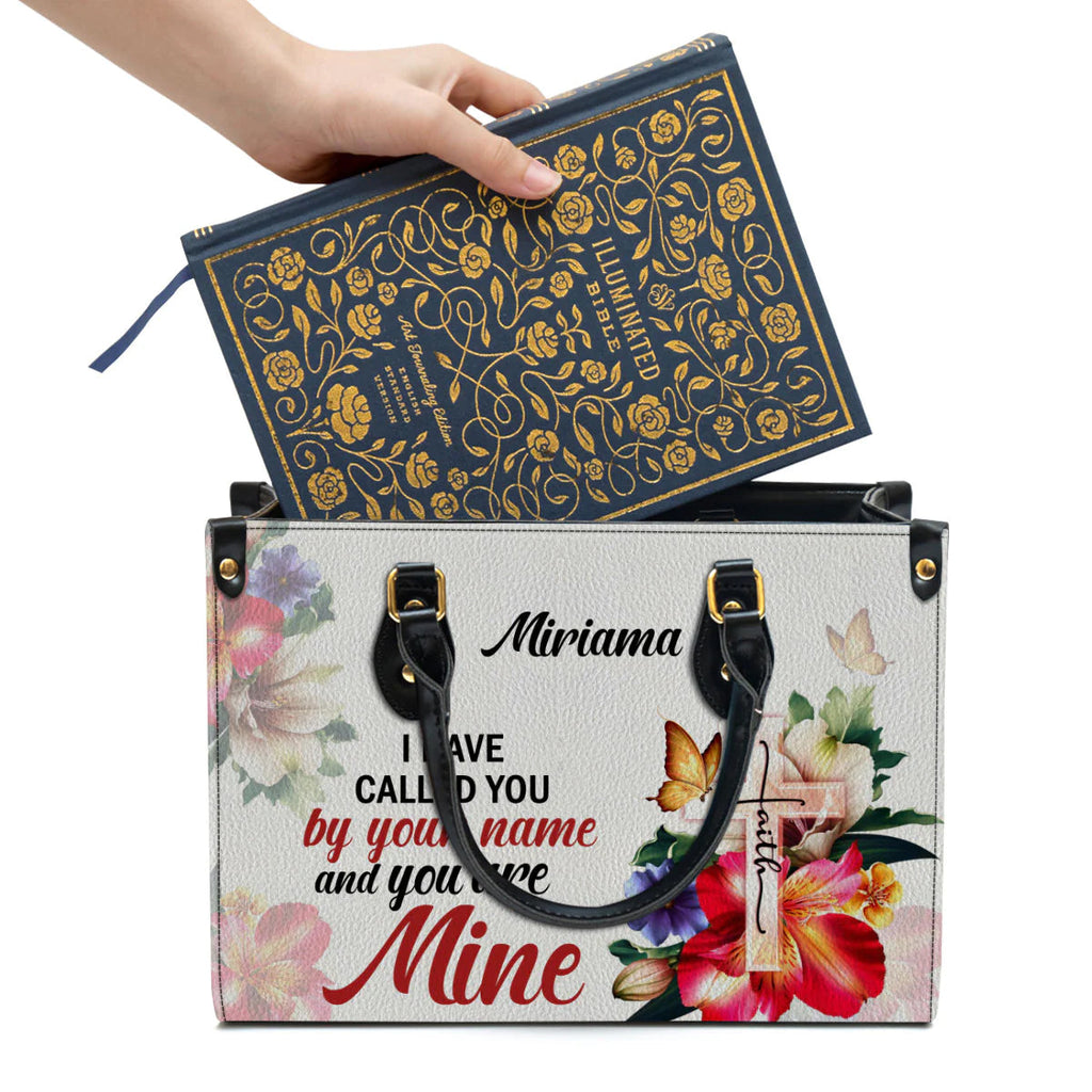 Personalized Isaiah 43:1 Christian Leather Tote