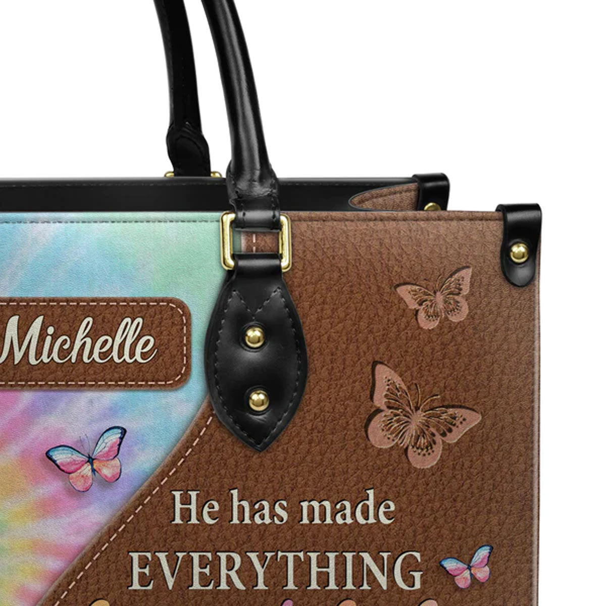 Ecclesiastes 3:11 Personalized Leather Tote Bag