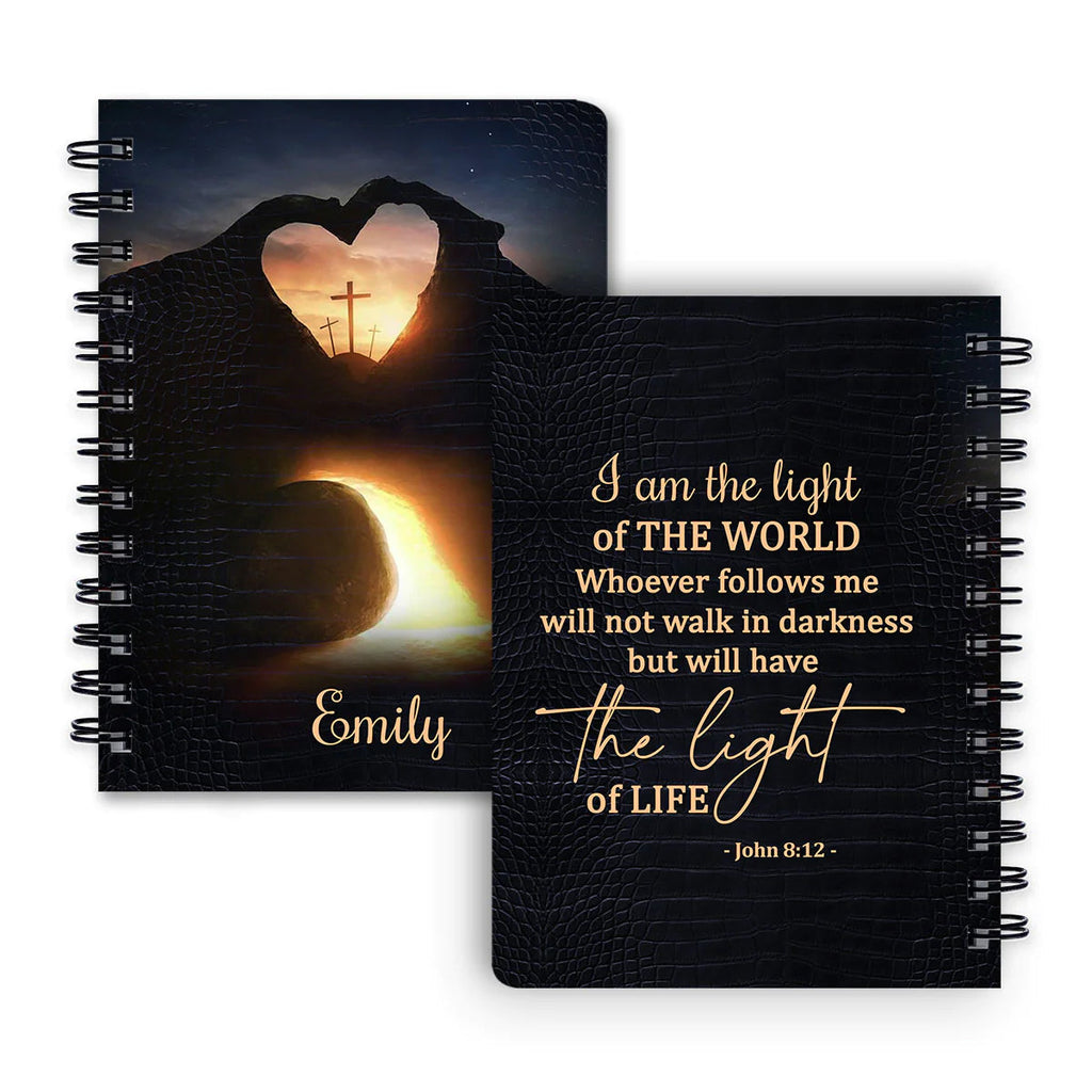Personalized "I Am The Light Of The World" Spiral Journal
