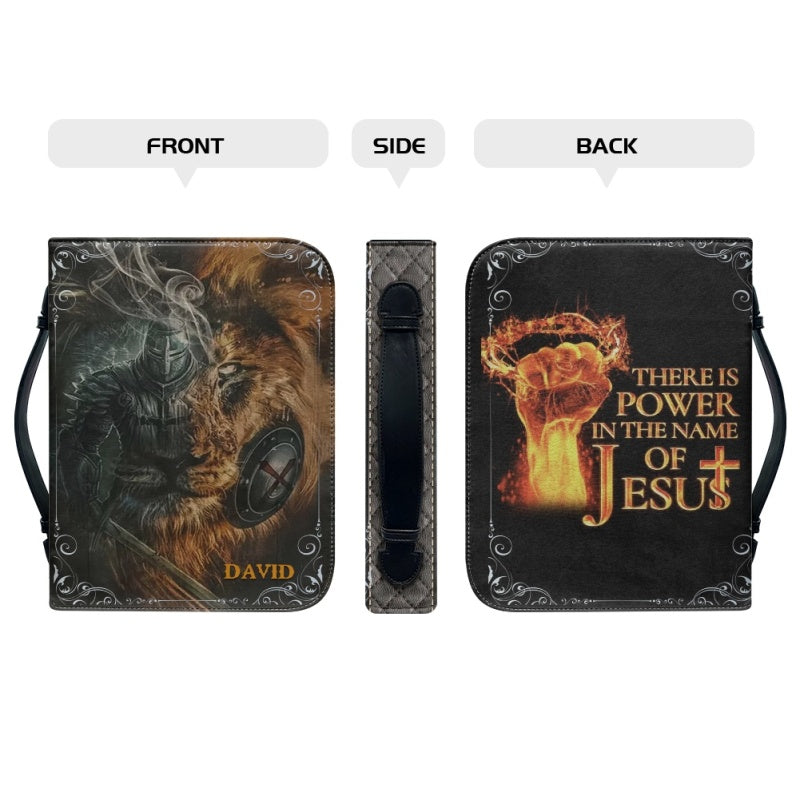 Personalized Power in Jesus Name Lion Bible Cover