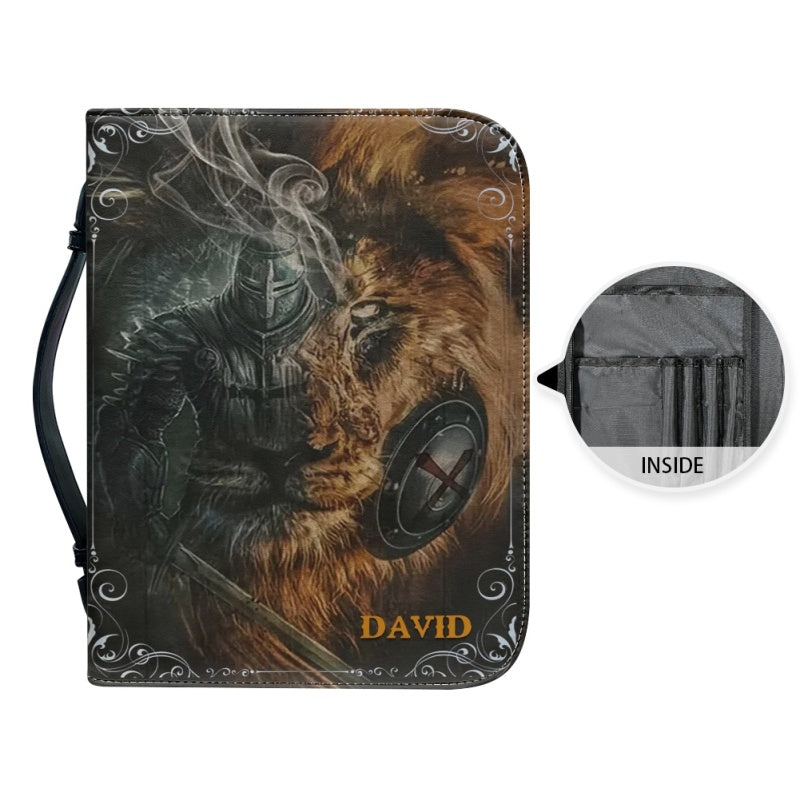 Personalized Power in Jesus Name Lion Bible Cover