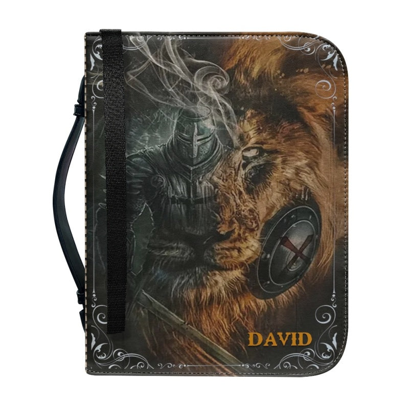 Personalized Power in Jesus Name Lion Bible Cover