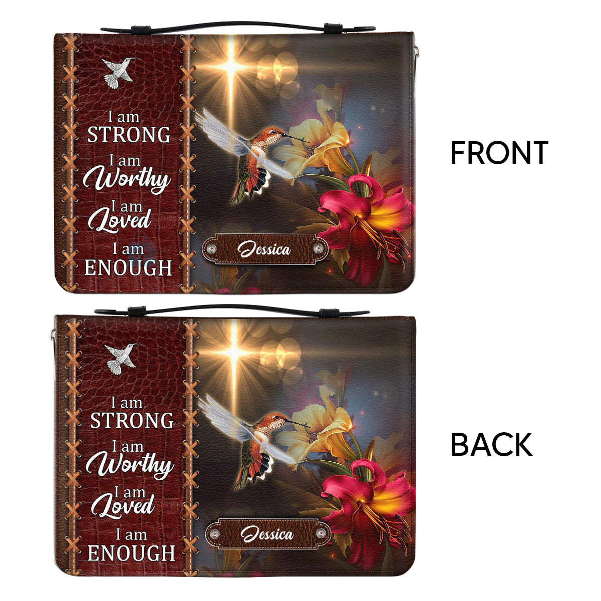 Personalized I Am Enough Women's Bible Cover