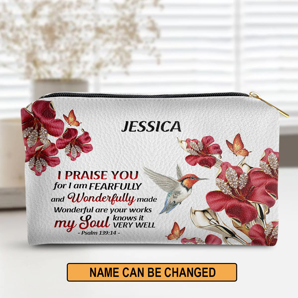 My Soul Knows It Very Well Leather Cosmetic Bag