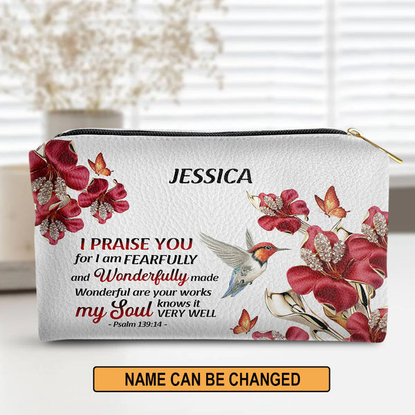 My Soul Knows It Very Well Leather Cosmetic Bag