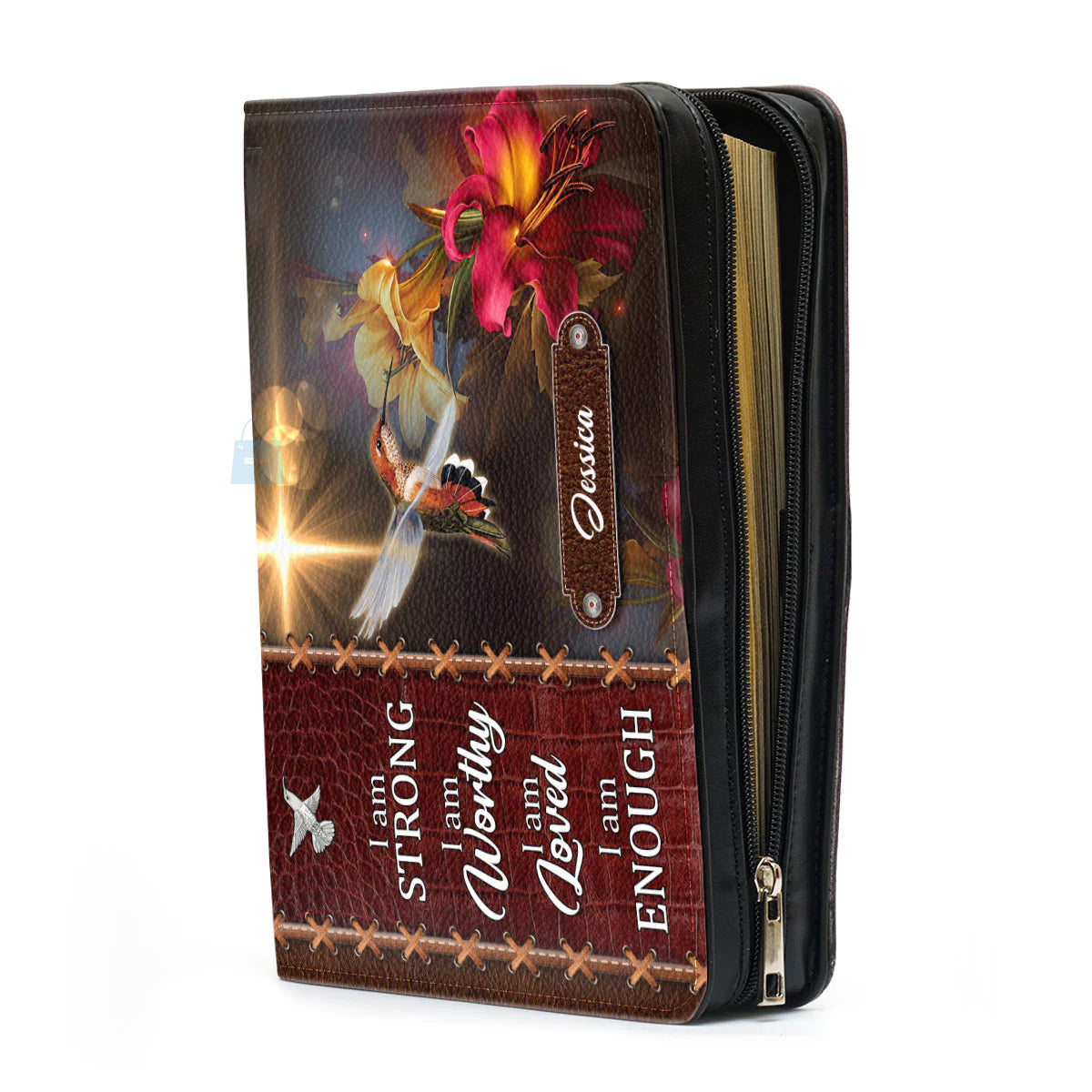 Personalized I Am Enough Women's Bible Cover