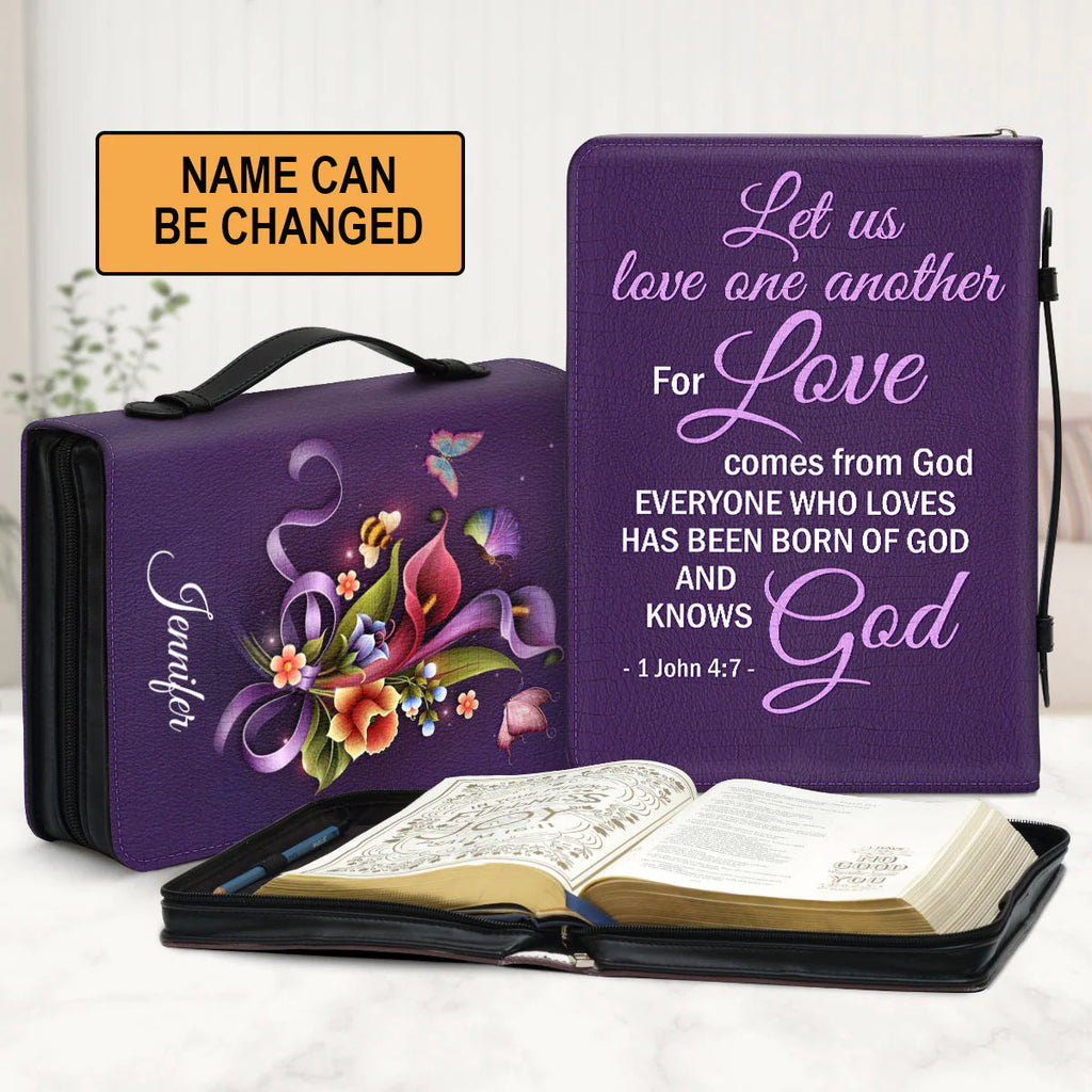 Personalized Let Us Love One Another Bible Cover