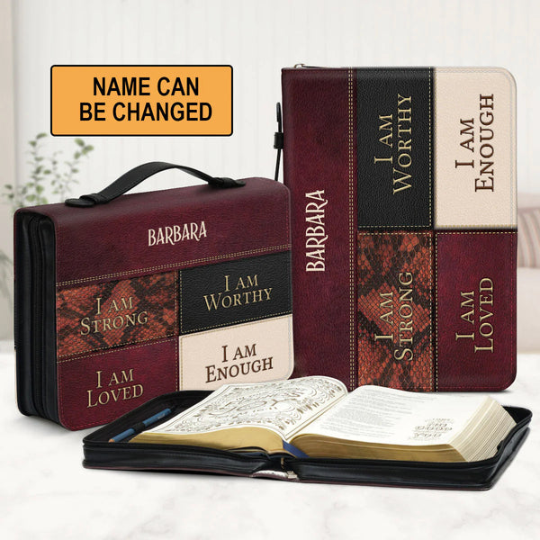 Personalized I Am Strong Bible Cover for Women