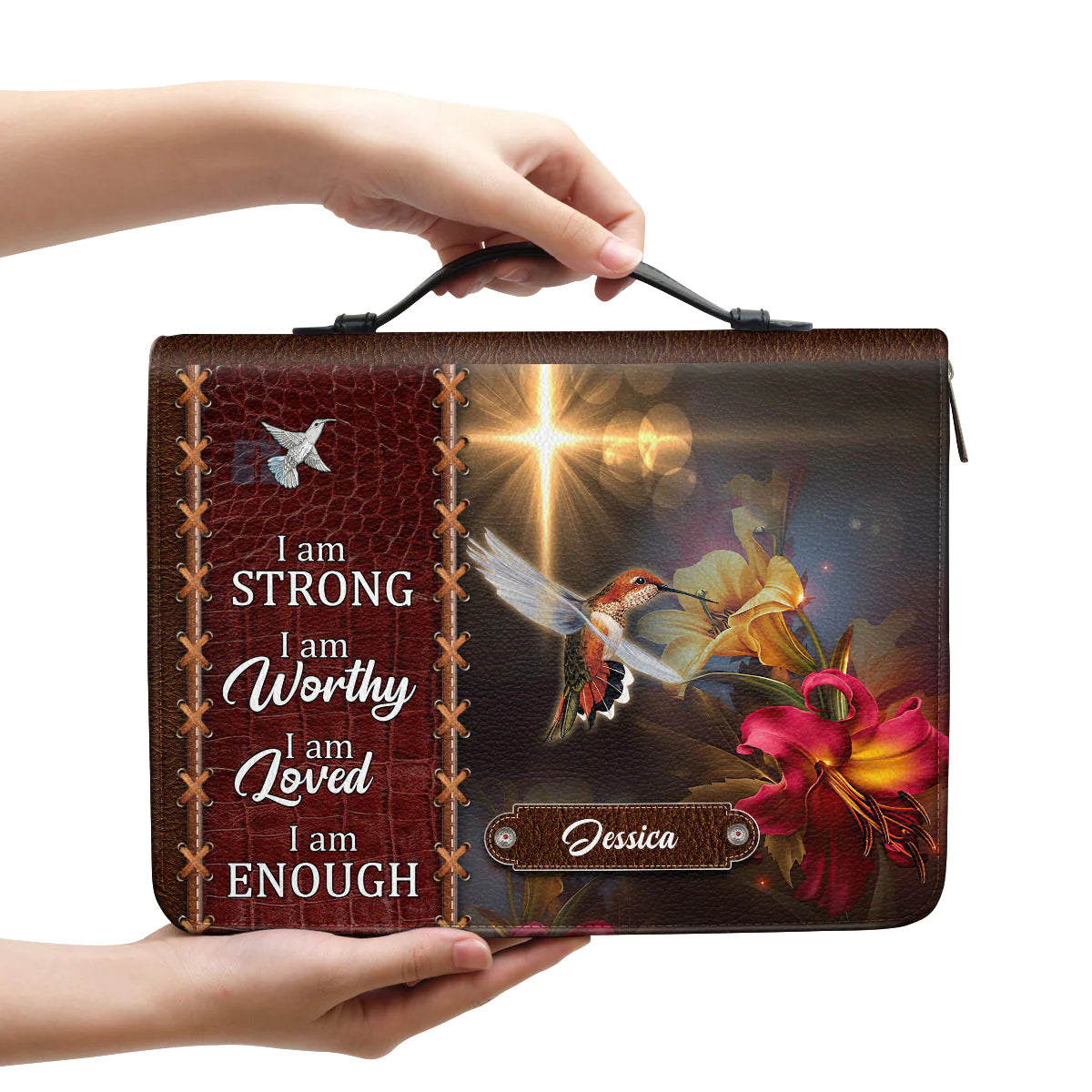 Personalized I Am Enough Women's Bible Cover