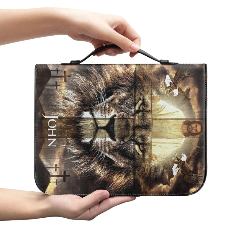 Personalized Lion & Savior Bible Cover
