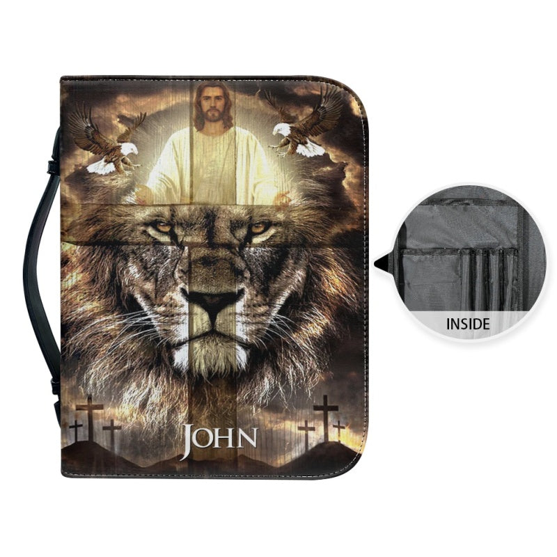 Personalized Lion & Savior Bible Cover