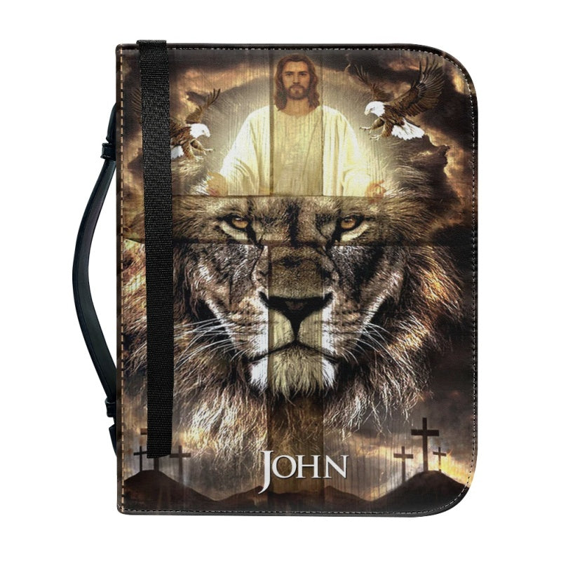 Personalized Lion & Savior Bible Cover