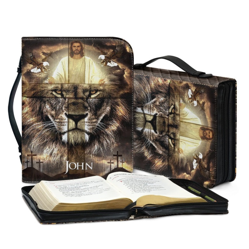 Personalized Lion & Savior Bible Cover