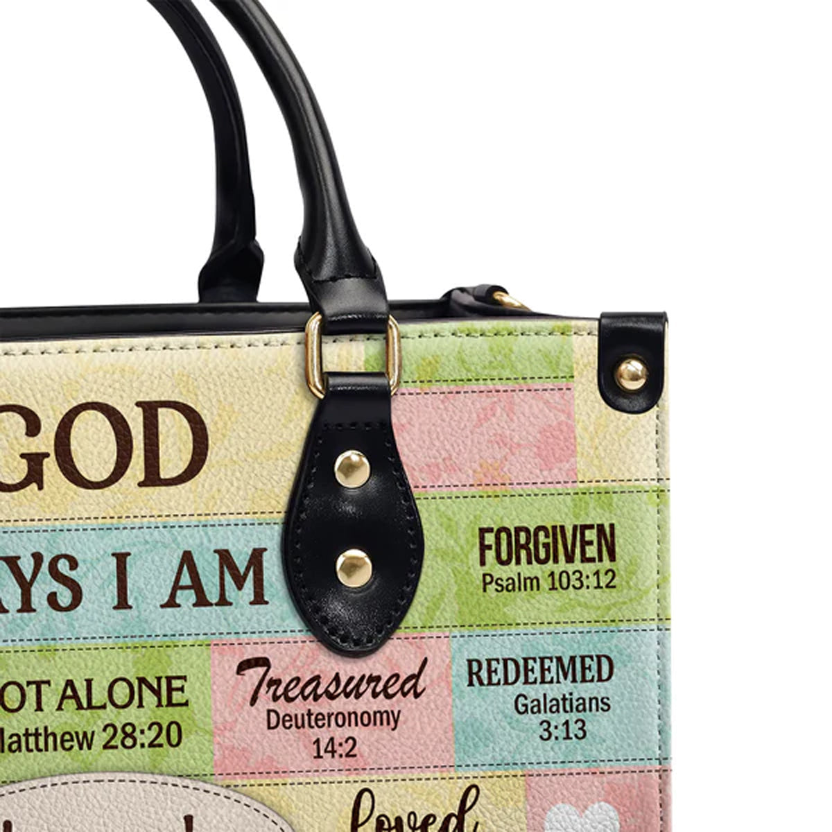 God Says I Am Personalized Leather Tote Bag