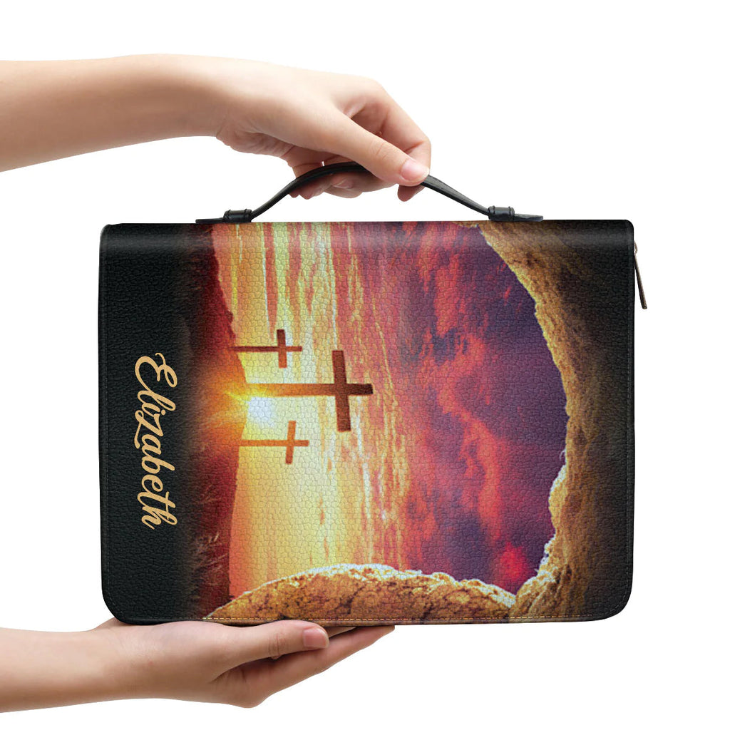 Because He Lives Personalized Bible Cover