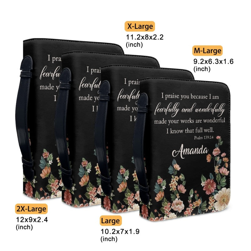 Personalized Floral Psalm 139:14 Bible Cover