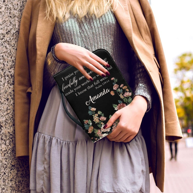 Personalized Floral Psalm 139:14 Bible Cover