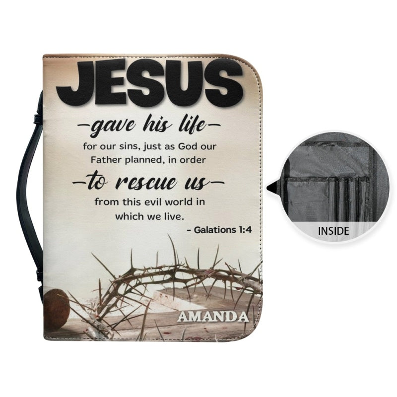 Personalized Name Faux Leather Bible Cover