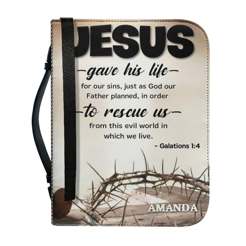 Personalized Name Faux Leather Bible Cover