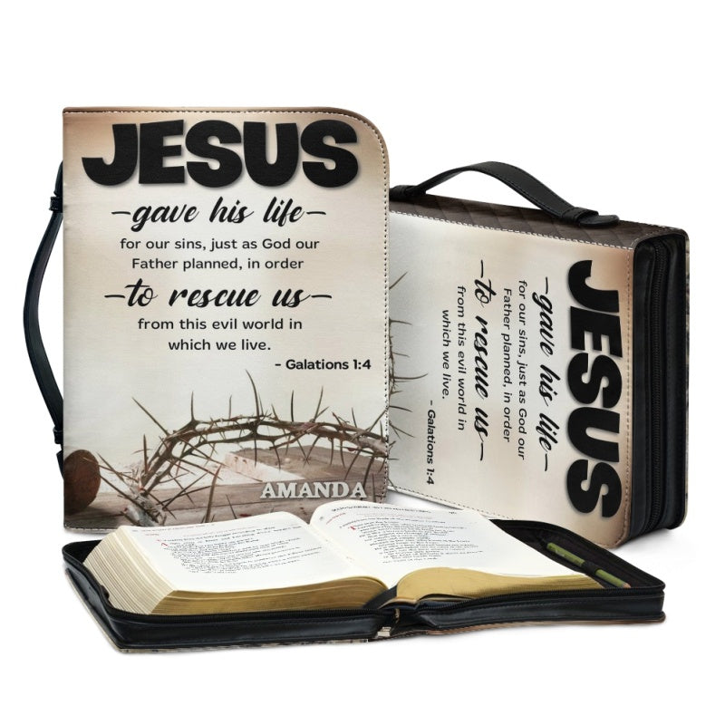 Personalized Name Faux Leather Bible Cover