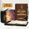 Because He Lives Personalized Bible Cover