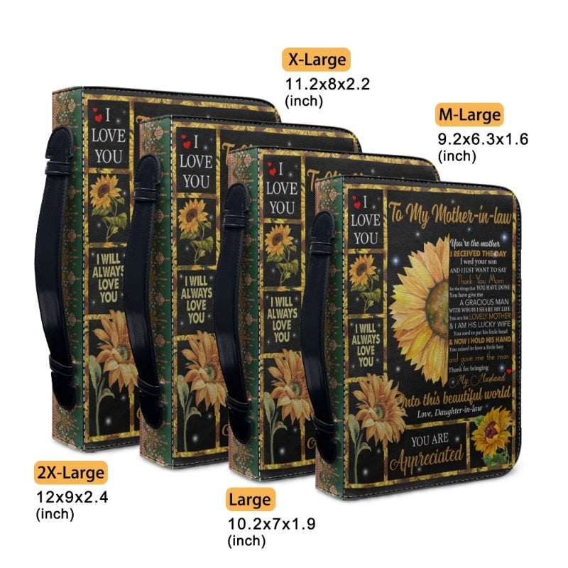 Personalized Sunflower Bible Cover for Mom