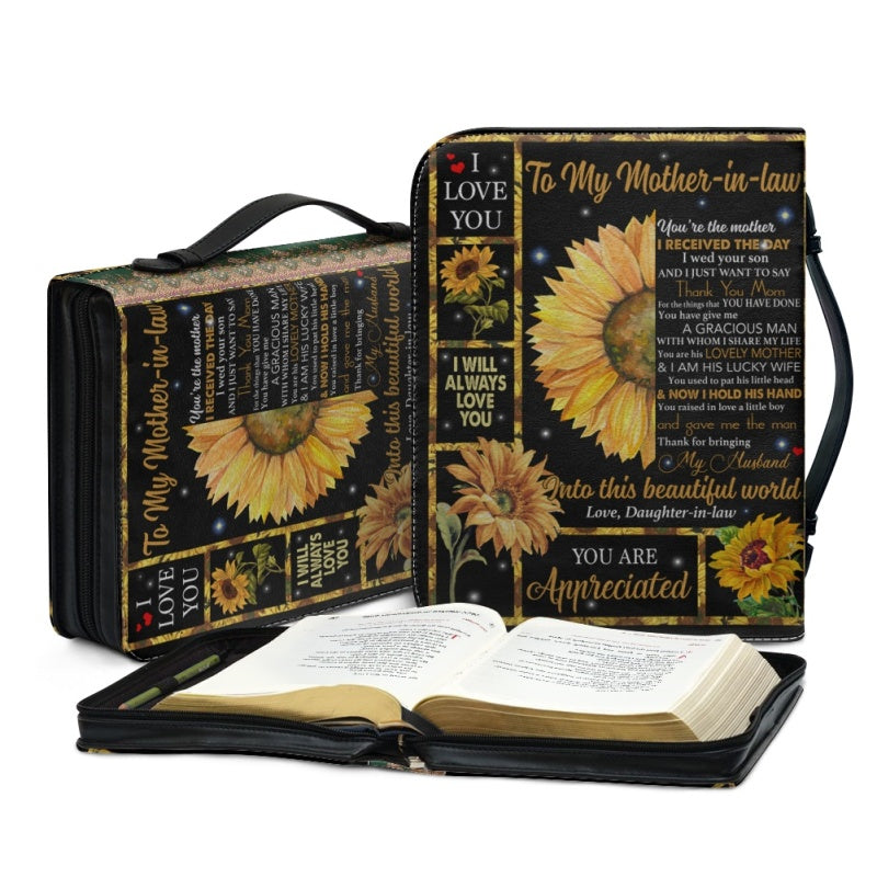 Personalized Sunflower Bible Cover for Mom