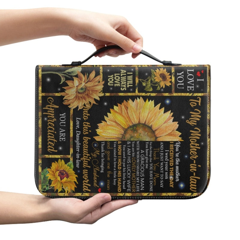 Personalized Sunflower Bible Cover for Mom