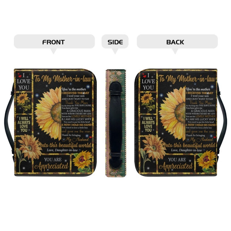 Sunflower Mother-in-Law Personalized Bible Cover