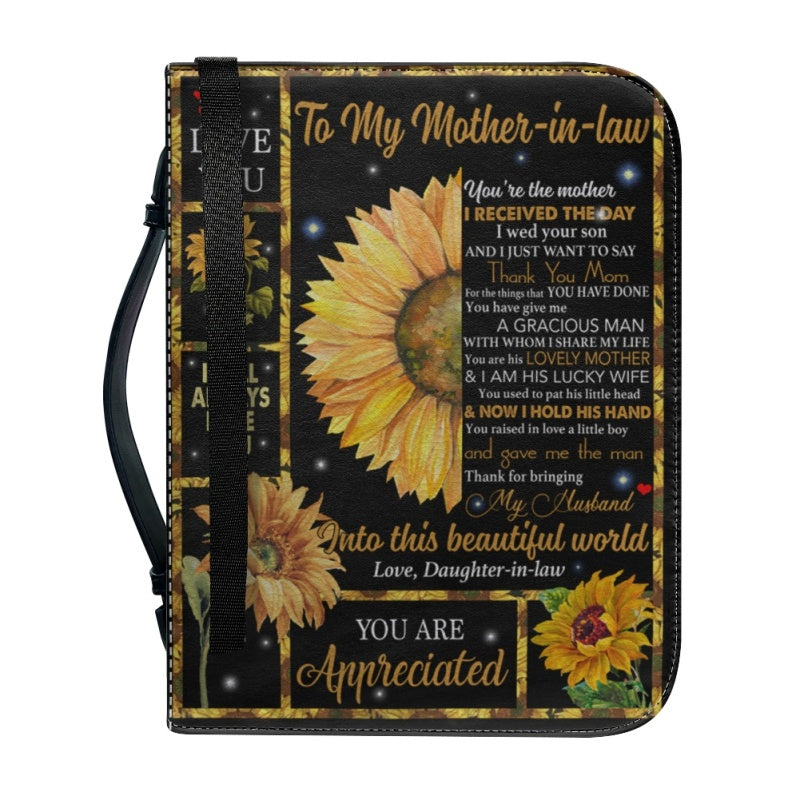 Sunflower Mother-in-Law Personalized Bible Cover