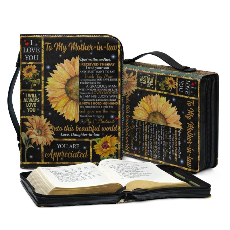 Sunflower Mother-in-Law Personalized Bible Cover