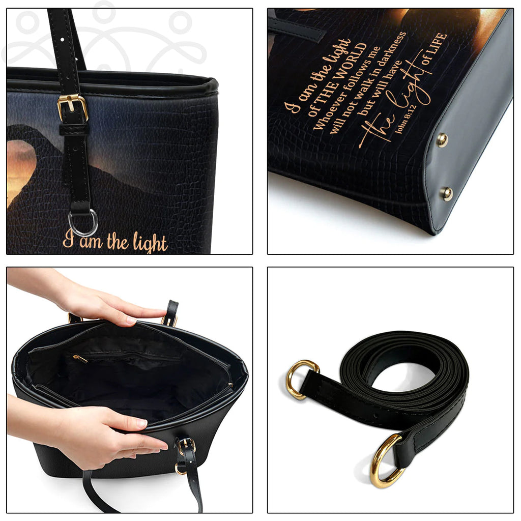Personalized Light of the World Leather Handbag