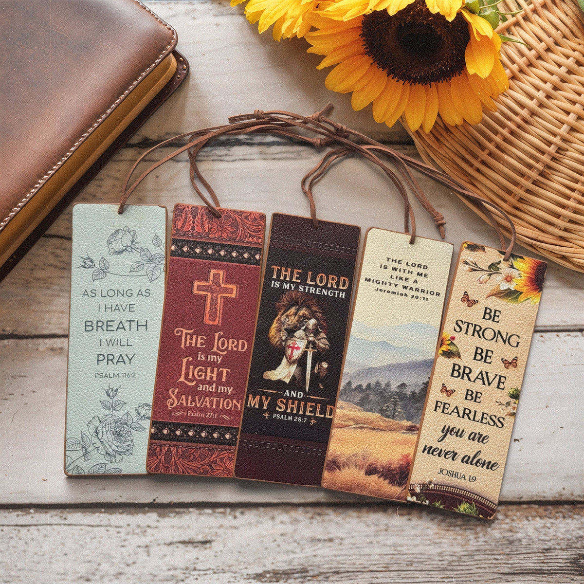 Wisdom Vintage Leather Bookmark Set