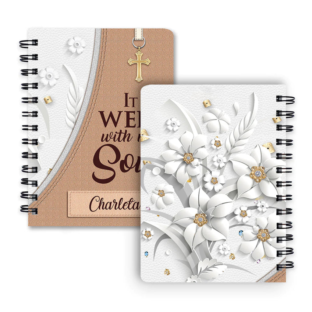 Personalized "It Is Well With My Soul" Spiral Journal