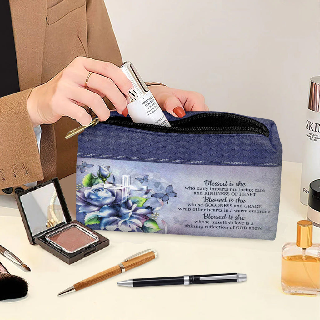 Blessed Is She Personalized Cosmetic Bag