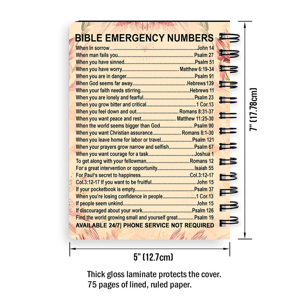 Personalized "Bible Emergency Numbers" Spiral Journal