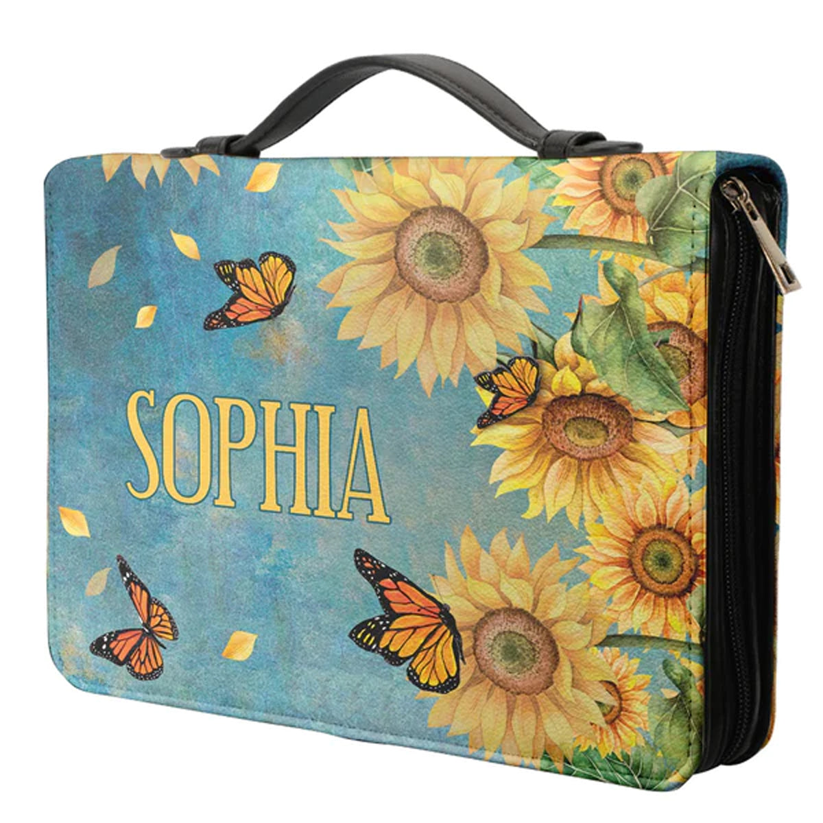 Personalized Sunflower Walk by Faith Bible Cover