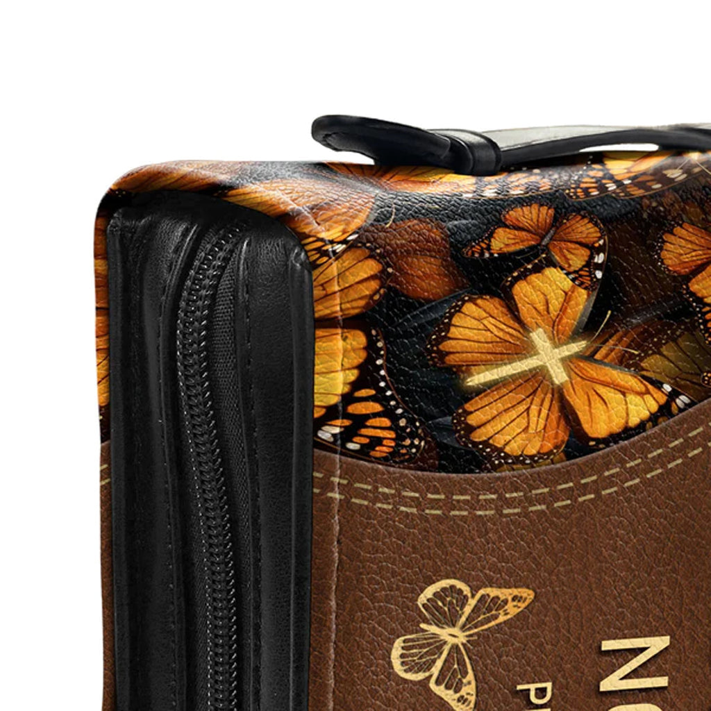 Monarch Butterfly Pray About Everything Bible Cover