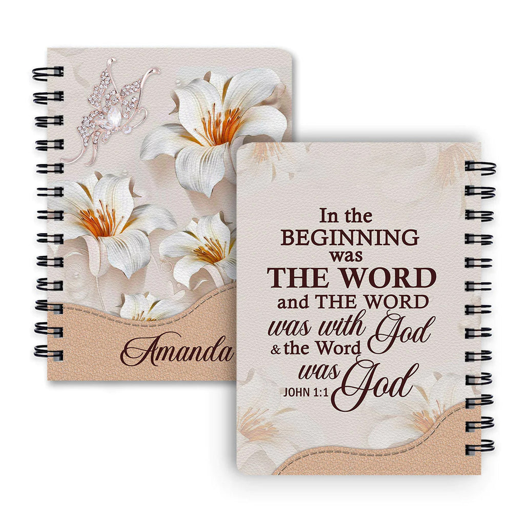 Personalized "In The Beginning Was The Word" Spiral Journal