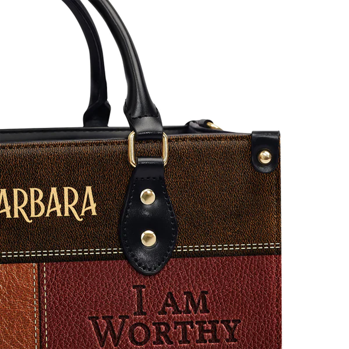 I Am Strong I Am Loved Personalized Leather Tote