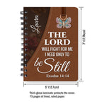 Personalized "The Lord Will Fight For Me" Spiral Journal