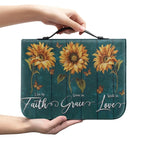 Personalized Sunflower Faith Grace Love Bible Cover