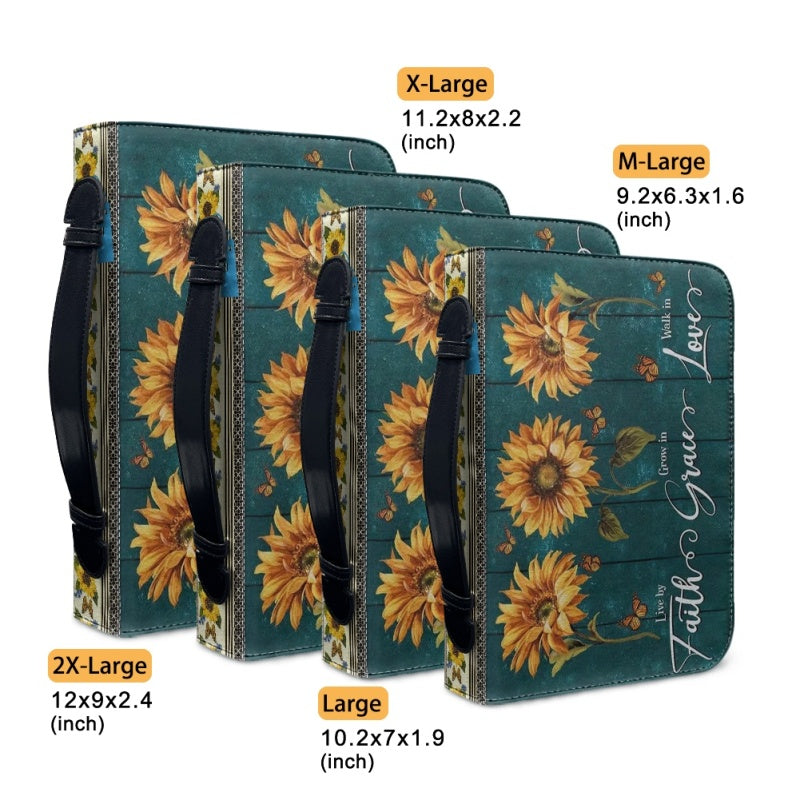 Personalized Sunflower Faith Grace Love Bible Cover