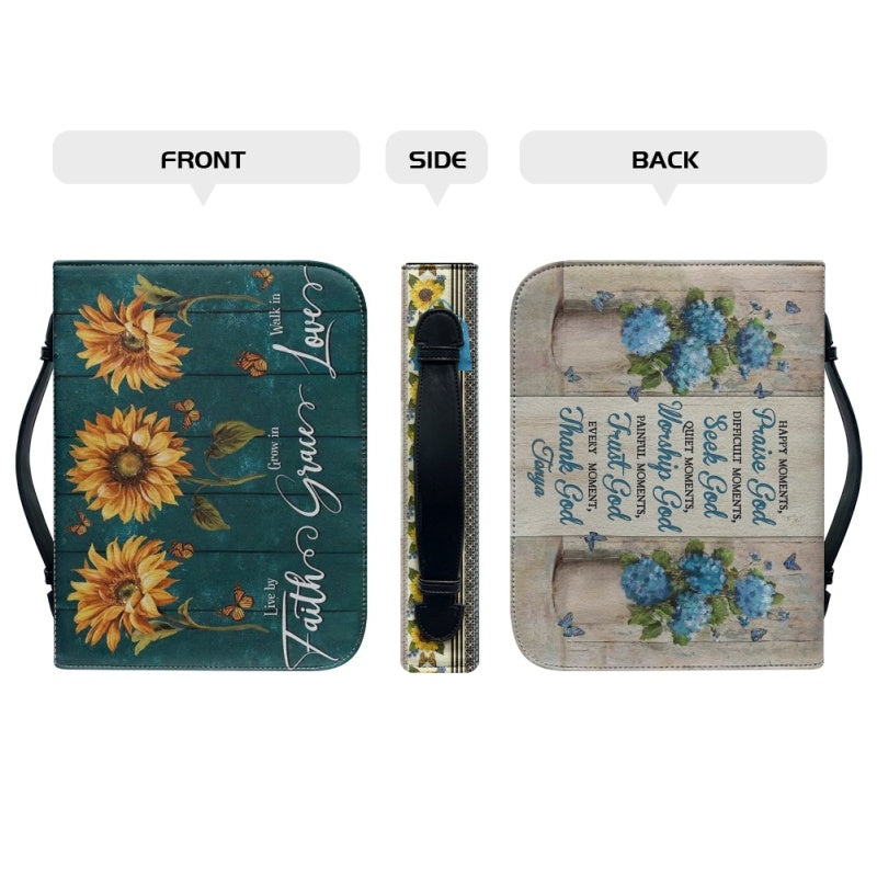 Personalized Sunflower Faith Grace Love Bible Cover